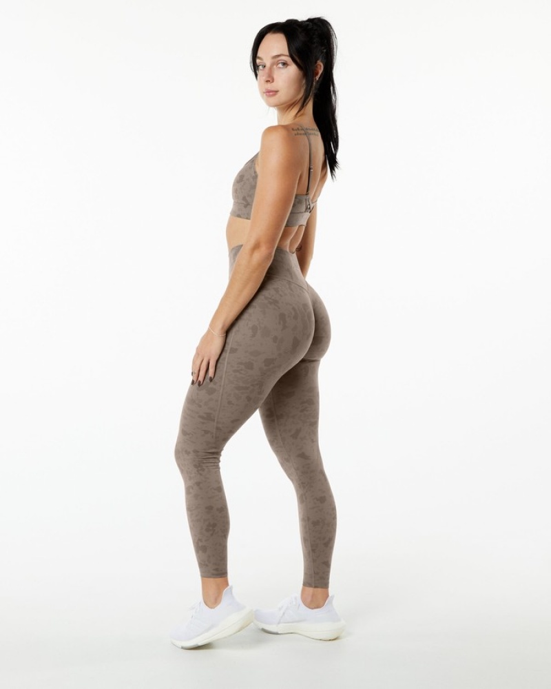 Alphalete Surface Power Leggings Dames Beige | 64LBORMYT