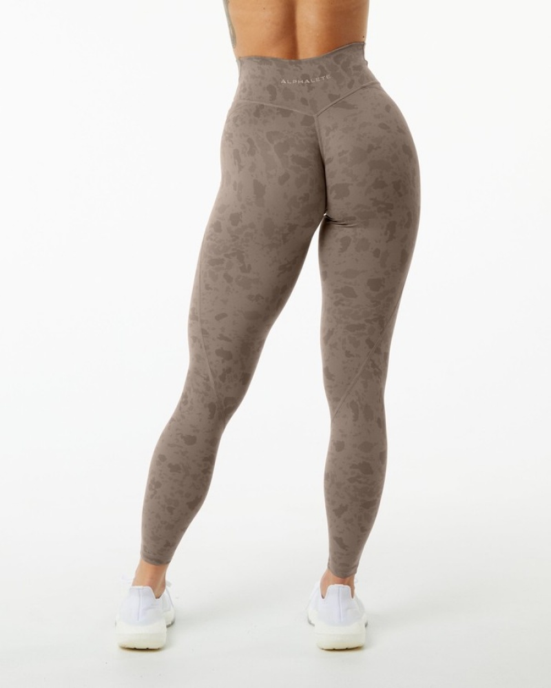 Alphalete Surface Power Leggings Dames Beige | 64LBORMYT