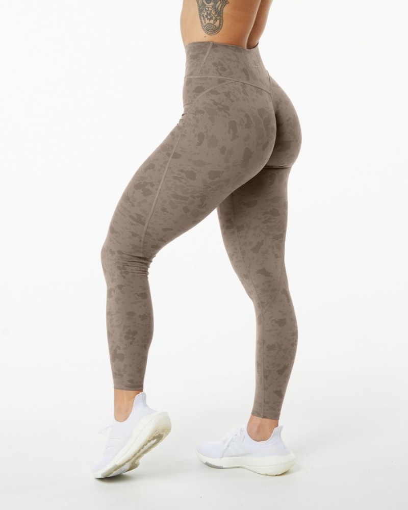 Alphalete Surface Power Leggings Dames Beige | 64LBORMYT