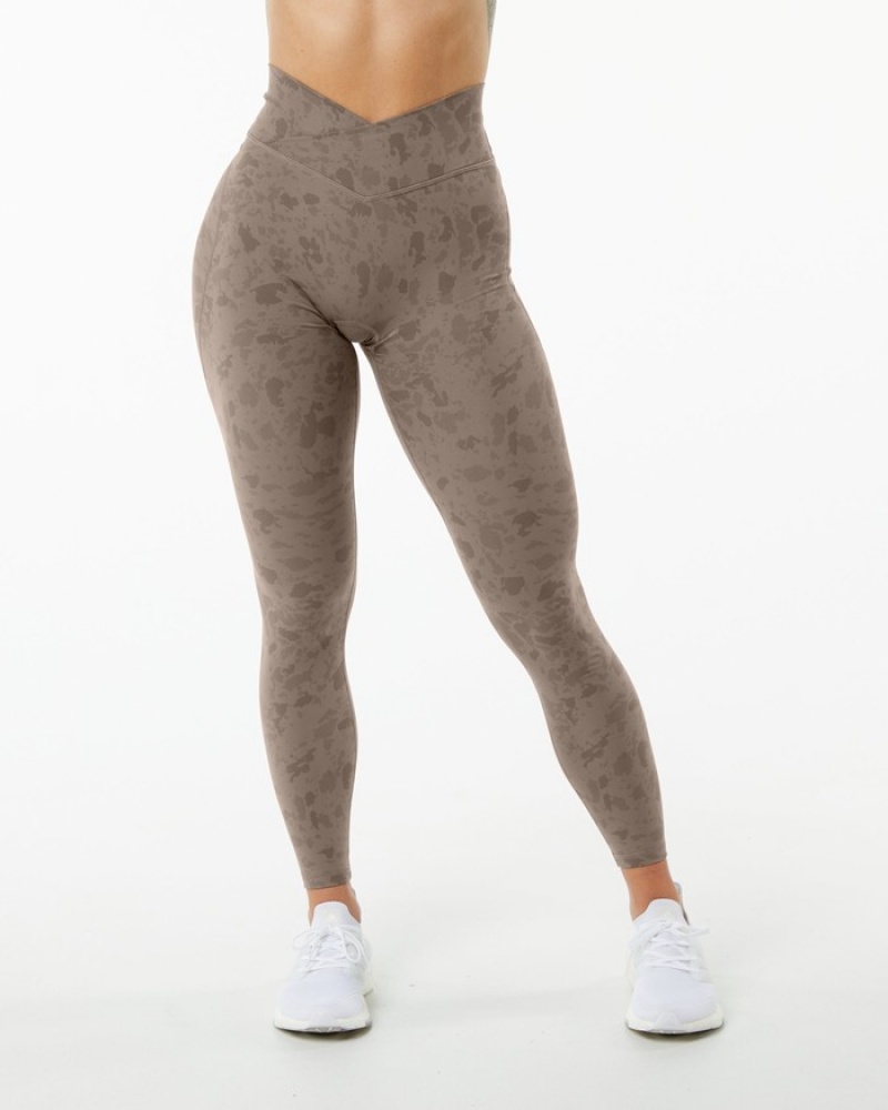 Alphalete Surface Power Leggings Dames Beige | 64LBORMYT