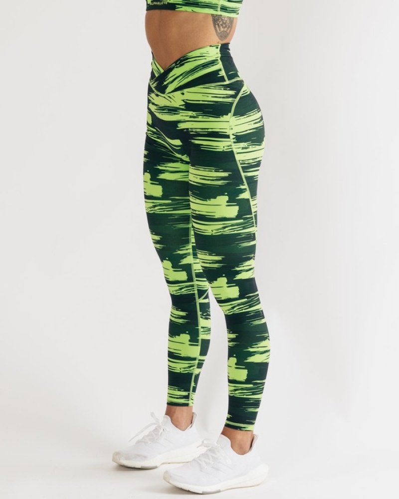 Alphalete Surface Power Leggings Dames Camo | 41HEBINDS