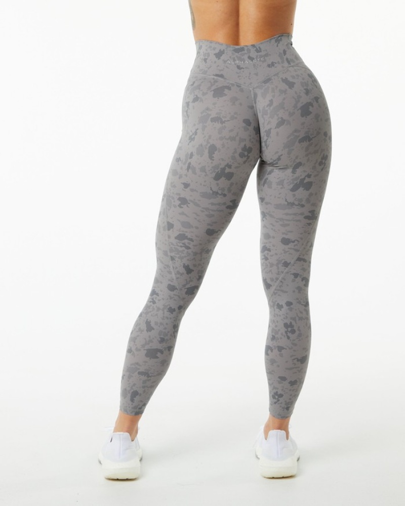 Alphalete Surface Power Leggings Dames Grijs | 97JEAXKOS