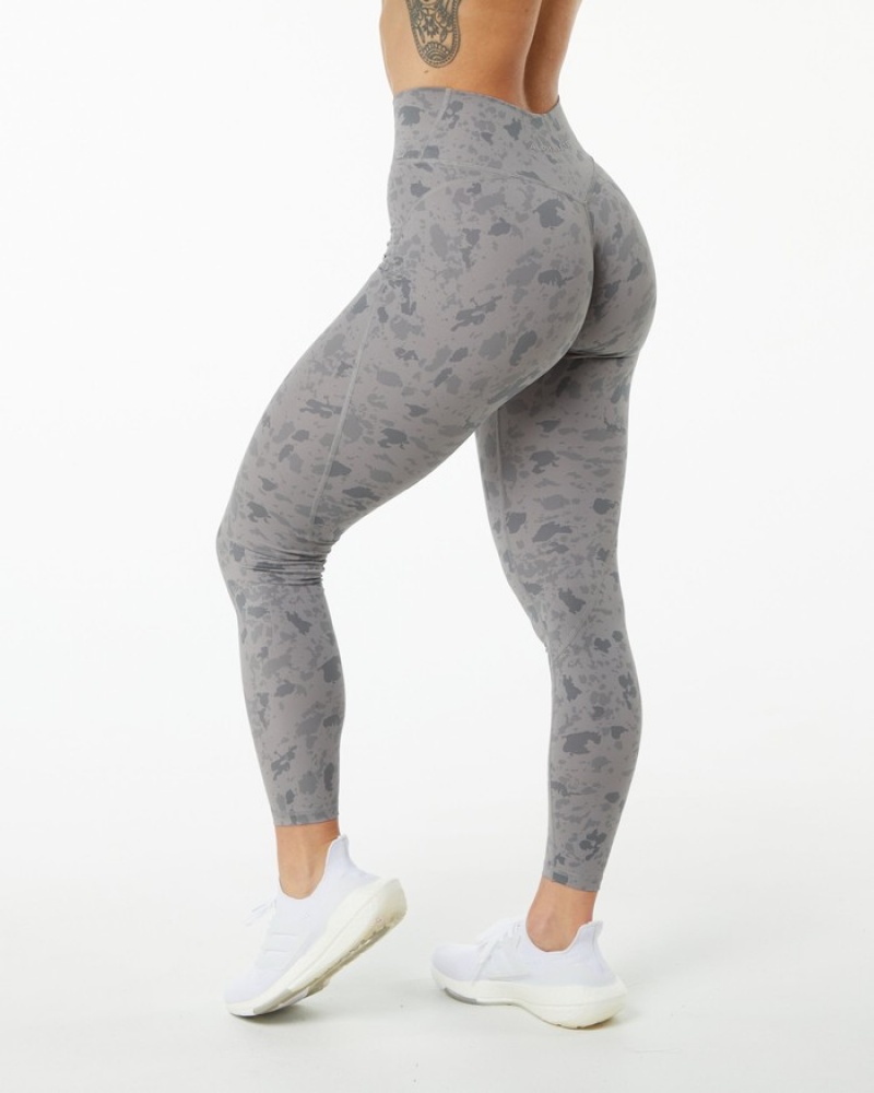 Alphalete Surface Power Leggings Dames Grijs | 97JEAXKOS