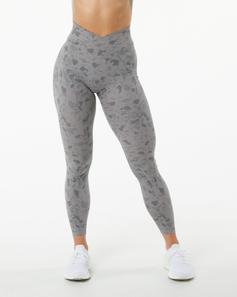 Alphalete Surface Power Leggings Dames Grijs | 97JEAXKOS