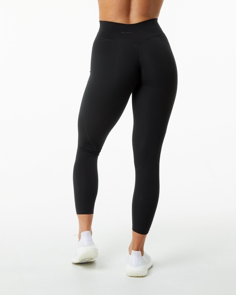 Alphalete Surface Power Leggings Dames Zwart | 56AVSIHBE