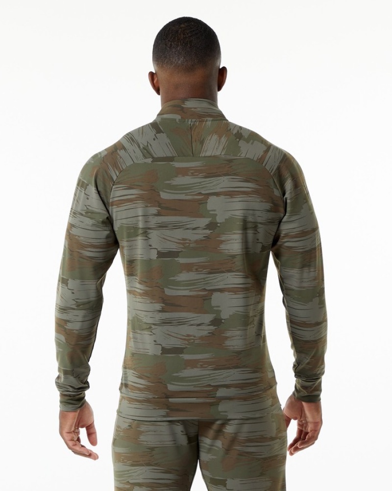 Alphalete Trace Jassen Heren Olijfgroen Camo | 21EKZNSLV