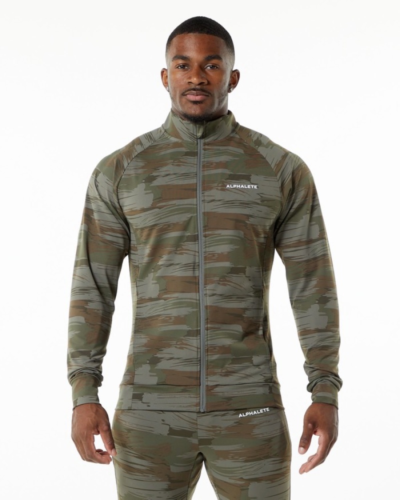 Alphalete Trace Jassen Heren Olijfgroen Camo | 21EKZNSLV