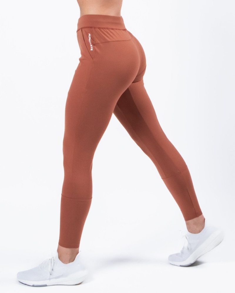 Alphalete Trace Joggingbroeken Dames Bruin | 75LFMZXJQ