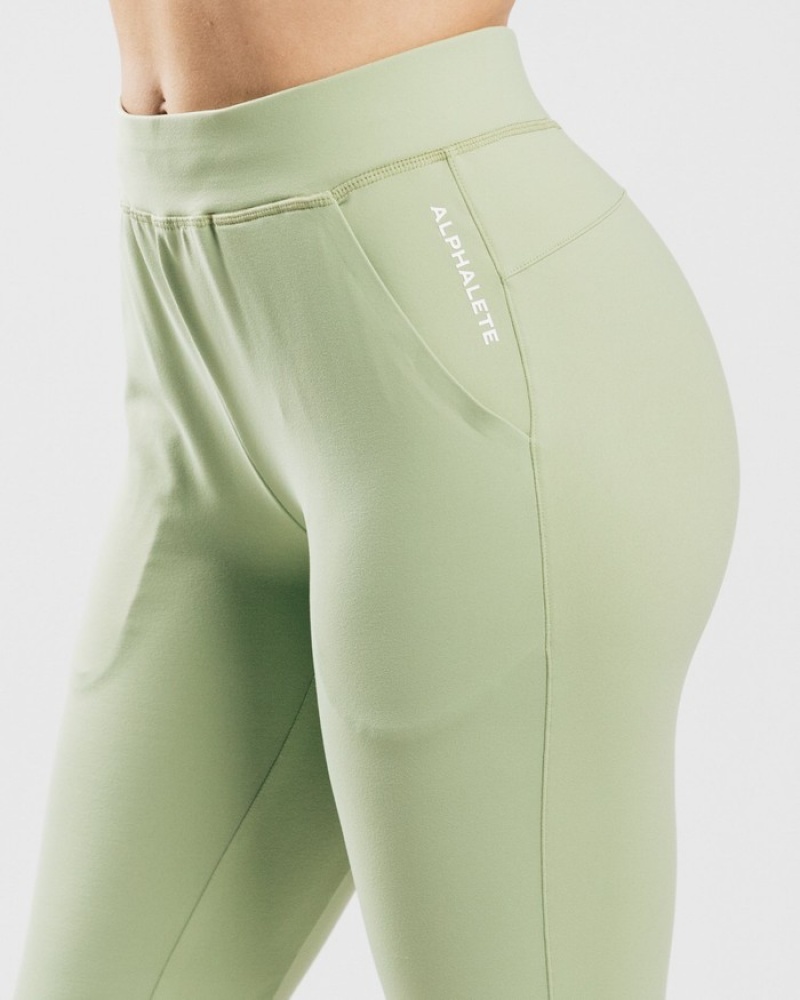 Alphalete Trace Joggingbroeken Dames Groen | 54ZDBCFIJ