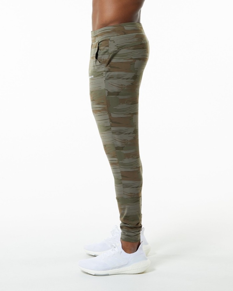 Alphalete Trace Joggingbroeken Heren Olijfgroen Camo | 04YMCUKRL