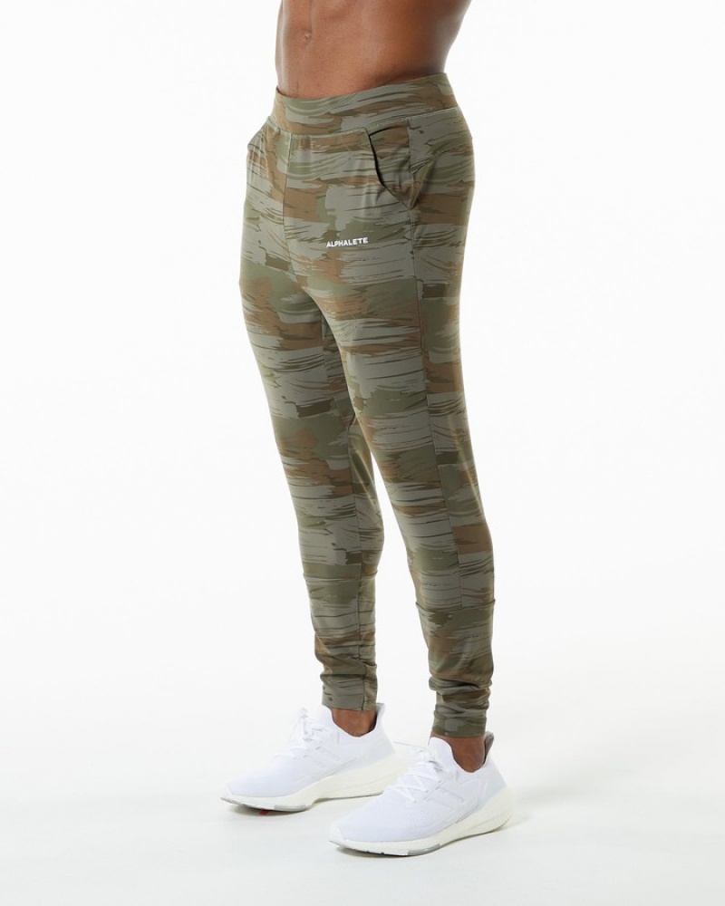 Alphalete Trace Joggingbroeken Heren Olijfgroen Camo | 04YMCUKRL