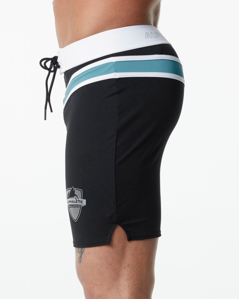 Alphalete Trident Wedstrijd Boardshorts Heren Zwart | 71HMJTNIK