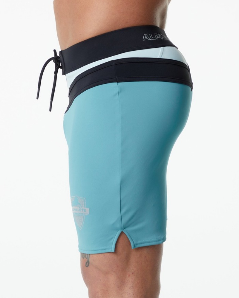 Alphalete Trident Wedstrijd Boardshorts Heren Turquoise | 19OFRGQKM