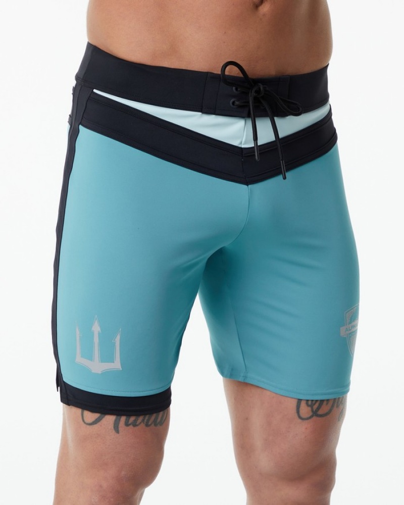 Alphalete Trident Wedstrijd Boardshorts Heren Turquoise | 19OFRGQKM