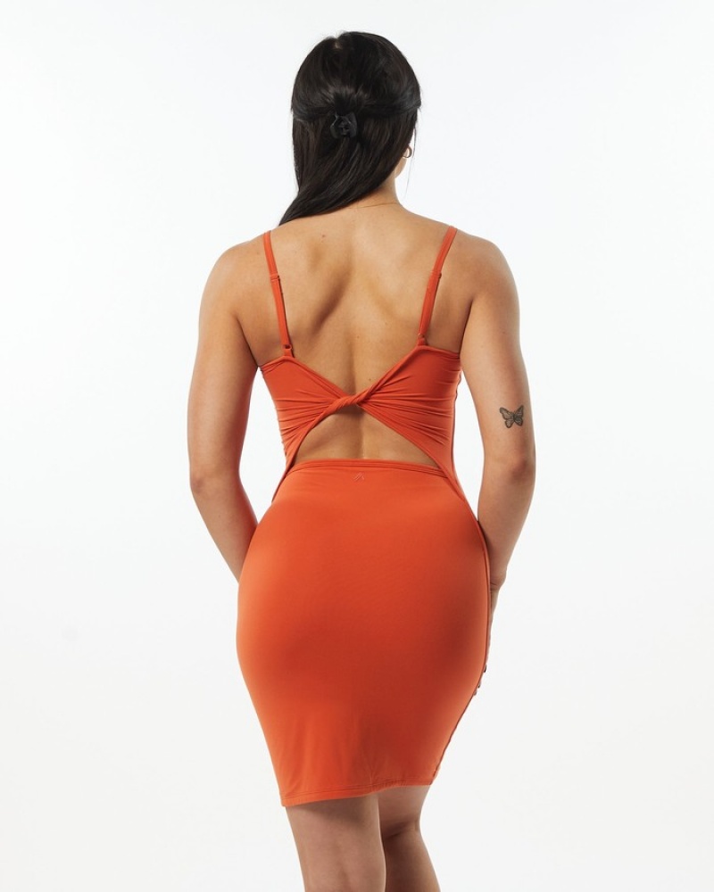 Alphalete Ultrasoft Allure Jurken Dames Oranje | 87GHZQKON