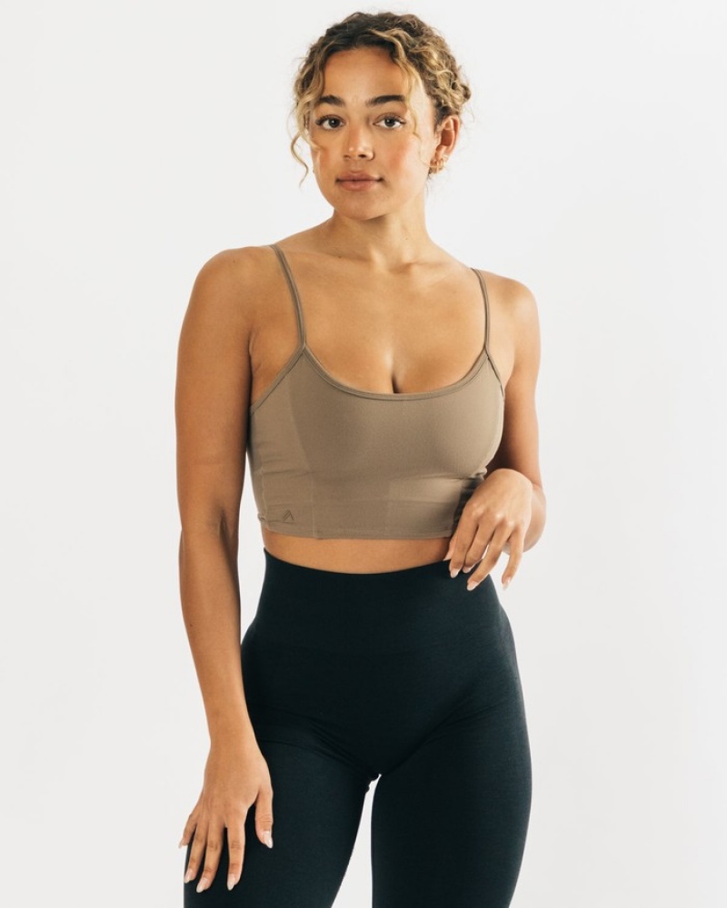 Alphalete Ultrasoft Allure Tanktop Dames Olijfgroen | 27KPQGTSI