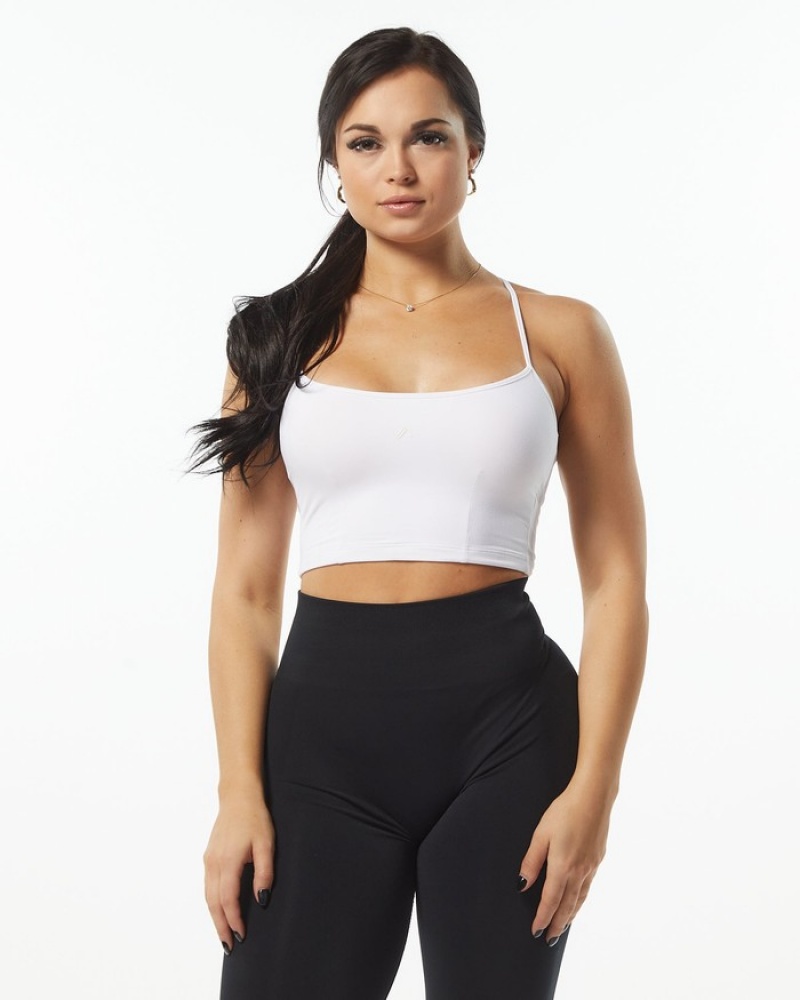 Alphalete Ultrasoft Camisole Tanktop Dames Wit | 57GUVFRMO