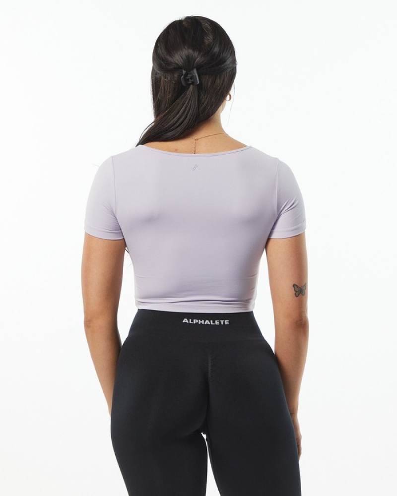 Alphalete Ultrasoft Pinnacle Overhemd Dames Paars | 96KIPFSJY