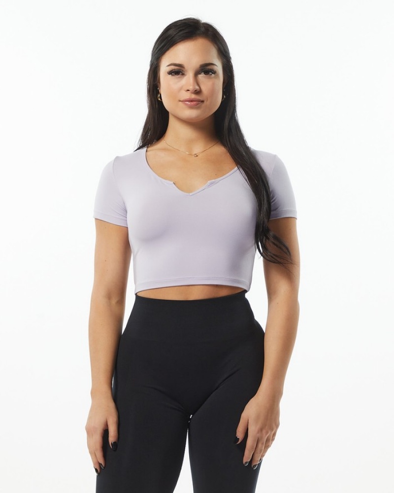 Alphalete Ultrasoft Pinnacle Overhemd Dames Paars | 96KIPFSJY