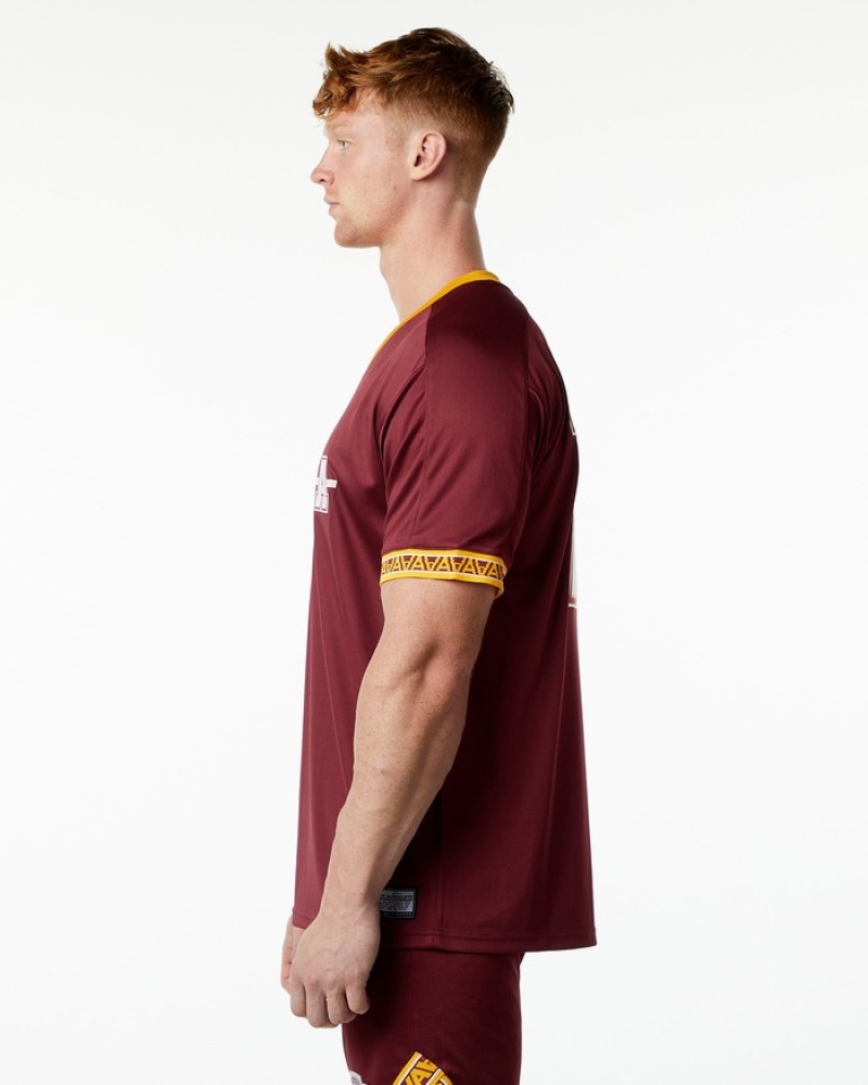 Alphalete Varsity NFL Jersey Overhemd Heren Rood | 81SHBPXIQ