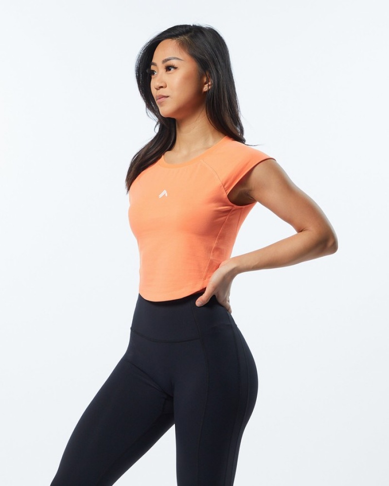 Alphalete Velocity Crop Overhemd Dames Koraal | 05BANKDVP