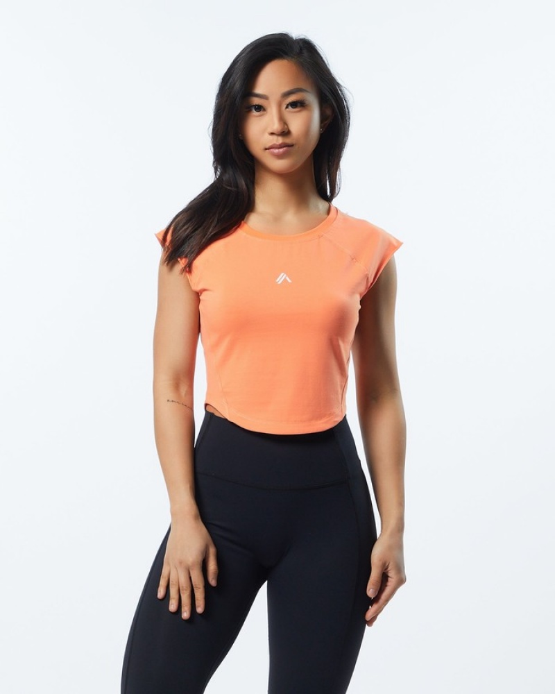 Alphalete Velocity Crop Overhemd Dames Koraal | 05BANKDVP