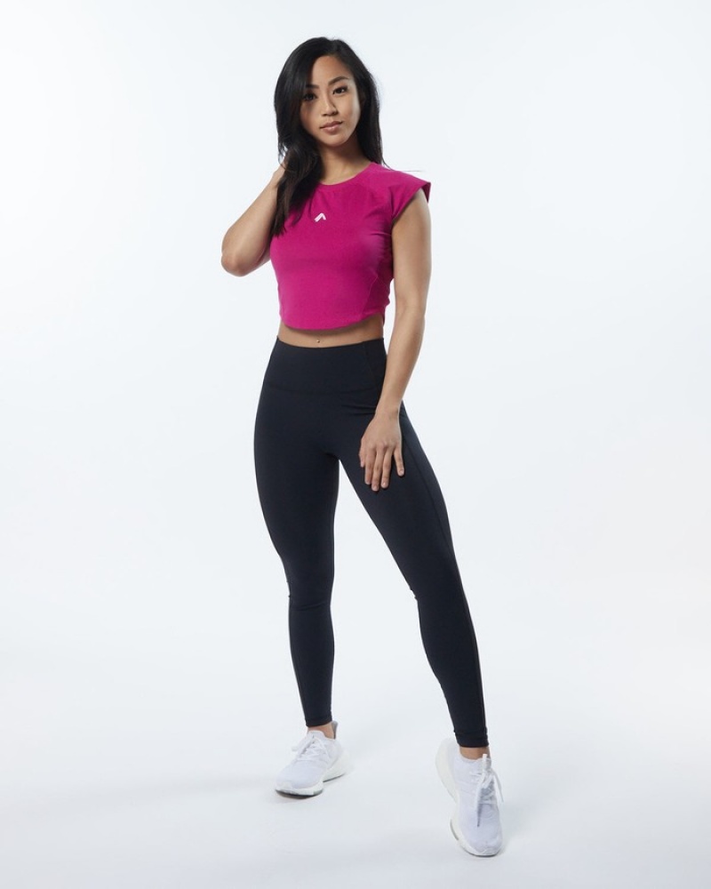 Alphalete Velocity Crop Overhemd Dames Roze | 85ATUWZCL