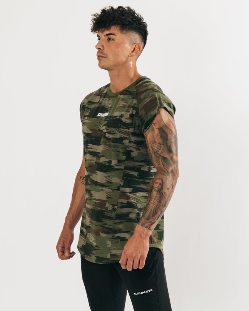 Alphalete Velocity Mouwloos Tanktop Heren Olijfgroen Camo | 64WQKIMYJ