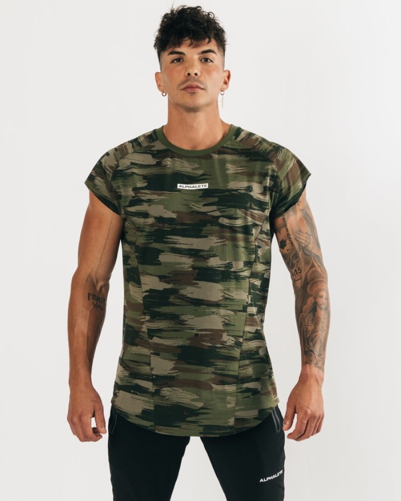 Alphalete Velocity Mouwloos Tanktop Heren Olijfgroen Camo | 64WQKIMYJ