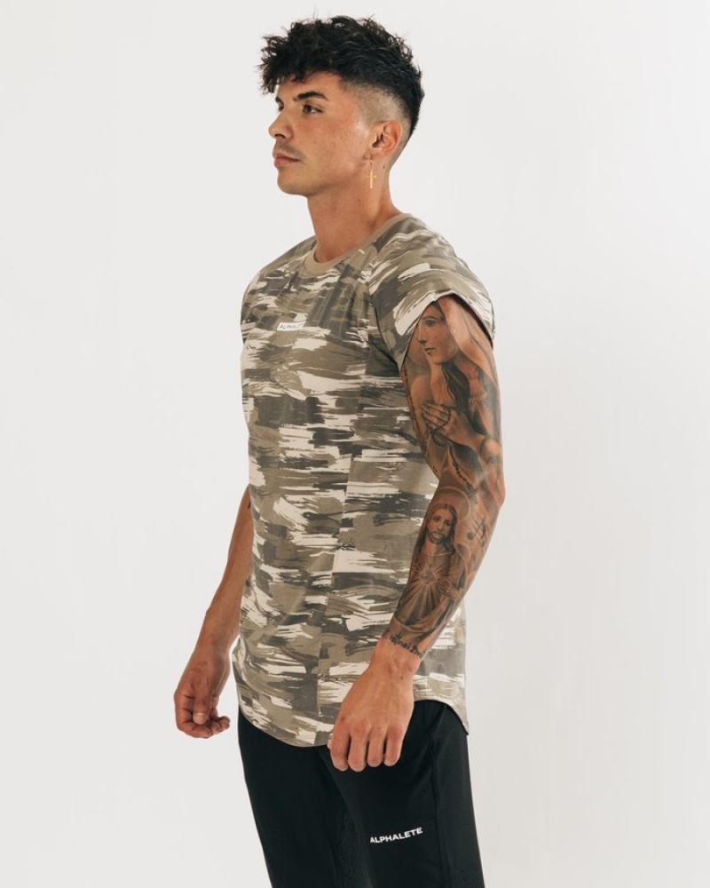 Alphalete Velocity Mouwloos Tanktop Heren Bruin Camo | 65CNLZAVG