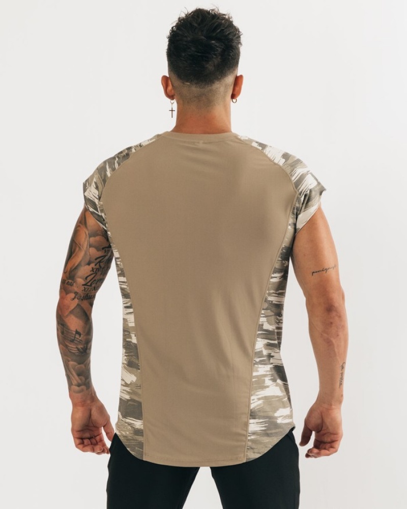 Alphalete Velocity Mouwloos Tanktop Heren Bruin Camo | 65CNLZAVG