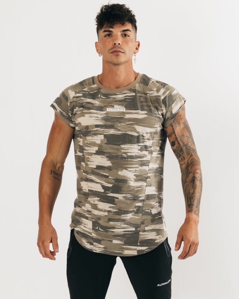 Alphalete Velocity Mouwloos Tanktop Heren Bruin Camo | 65CNLZAVG