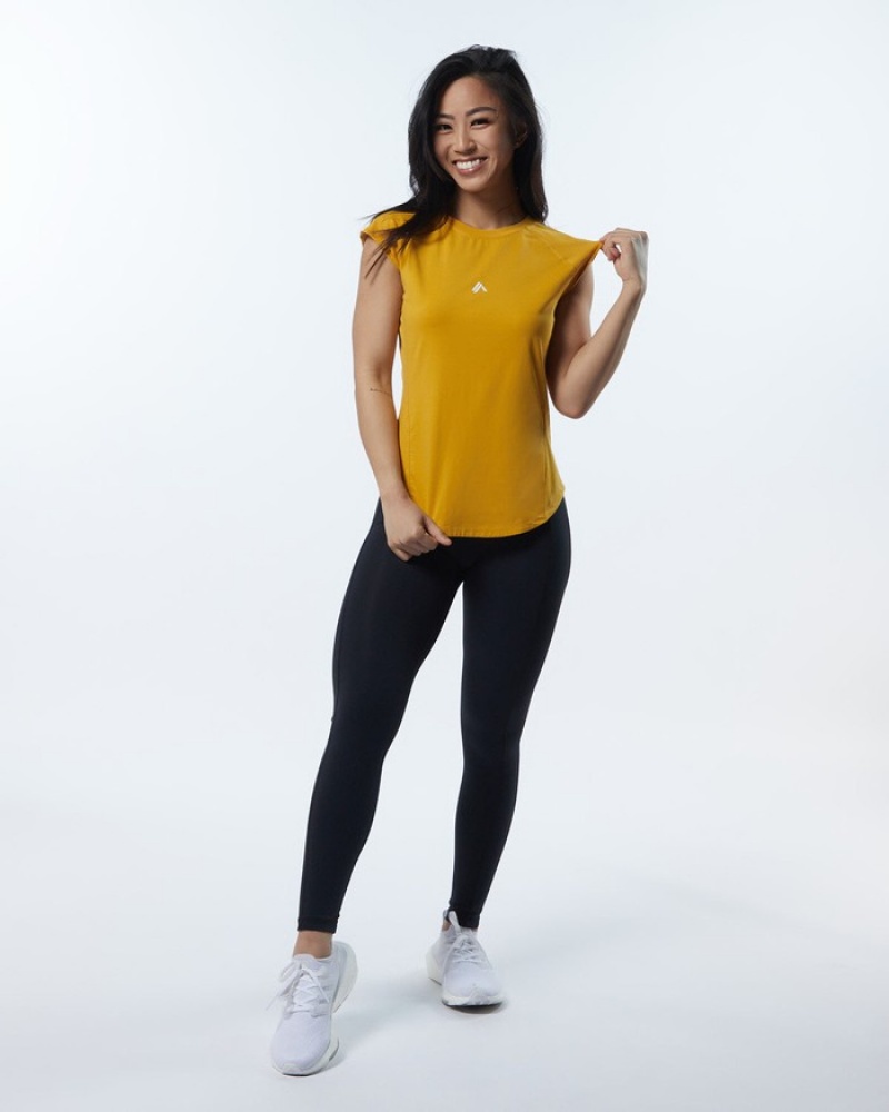 Alphalete Velocity Overhemd Dames Geel | 36VIMUDPW