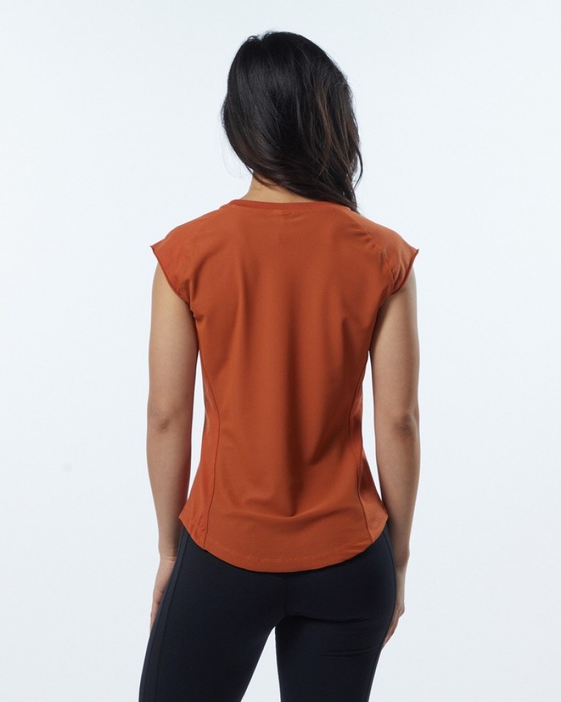 Alphalete Velocity Overhemd Dames Oranje | 09KBHGQYO