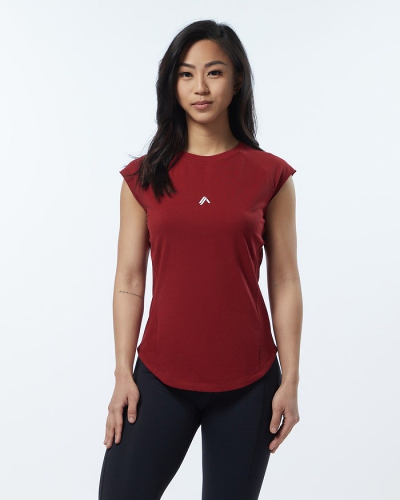 Alphalete Velocity Overhemd Dames Rood | 39BAYGZFS