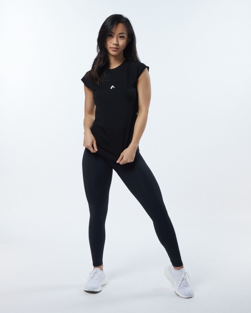 Alphalete Velocity Overhemd Dames Zwart | 27HXICPUR