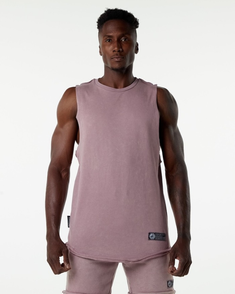 Alphalete Very Terry Cutoff Tanktop Heren Roze | 36SUFTDQY