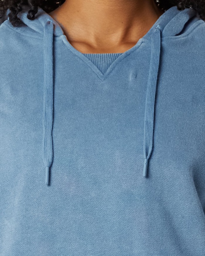 Alphalete Very Terry Hoodie Dames Blauw | 56QUYNGLH