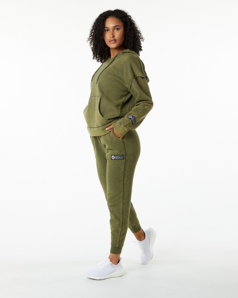 Alphalete Very Terry Hoodie Dames Groen | 12XSIRHZO