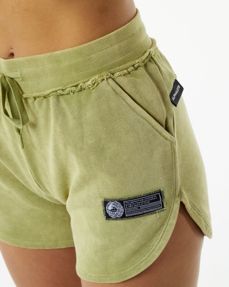 Alphalete Very Terry Korte Broek Dames Groen | 08LRQESGX