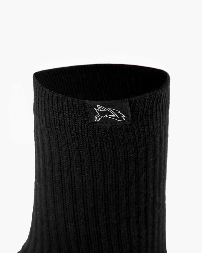 Alphalete Wolf Head Crew 3pk Sokken Heren Zwart | 69QXKPJDH